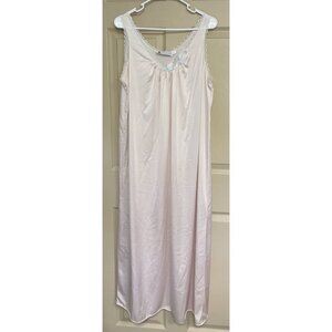Vintage Vandemere Nightgown Womens Medium Pink Floral Lightweight Lace Trimmed